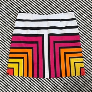 Worthington Pink and Orange Geometric Mini Skirt